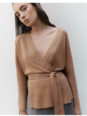 Cuyana Cashmere Wrap Sweater Cardigan | Size Small | Made in Italy